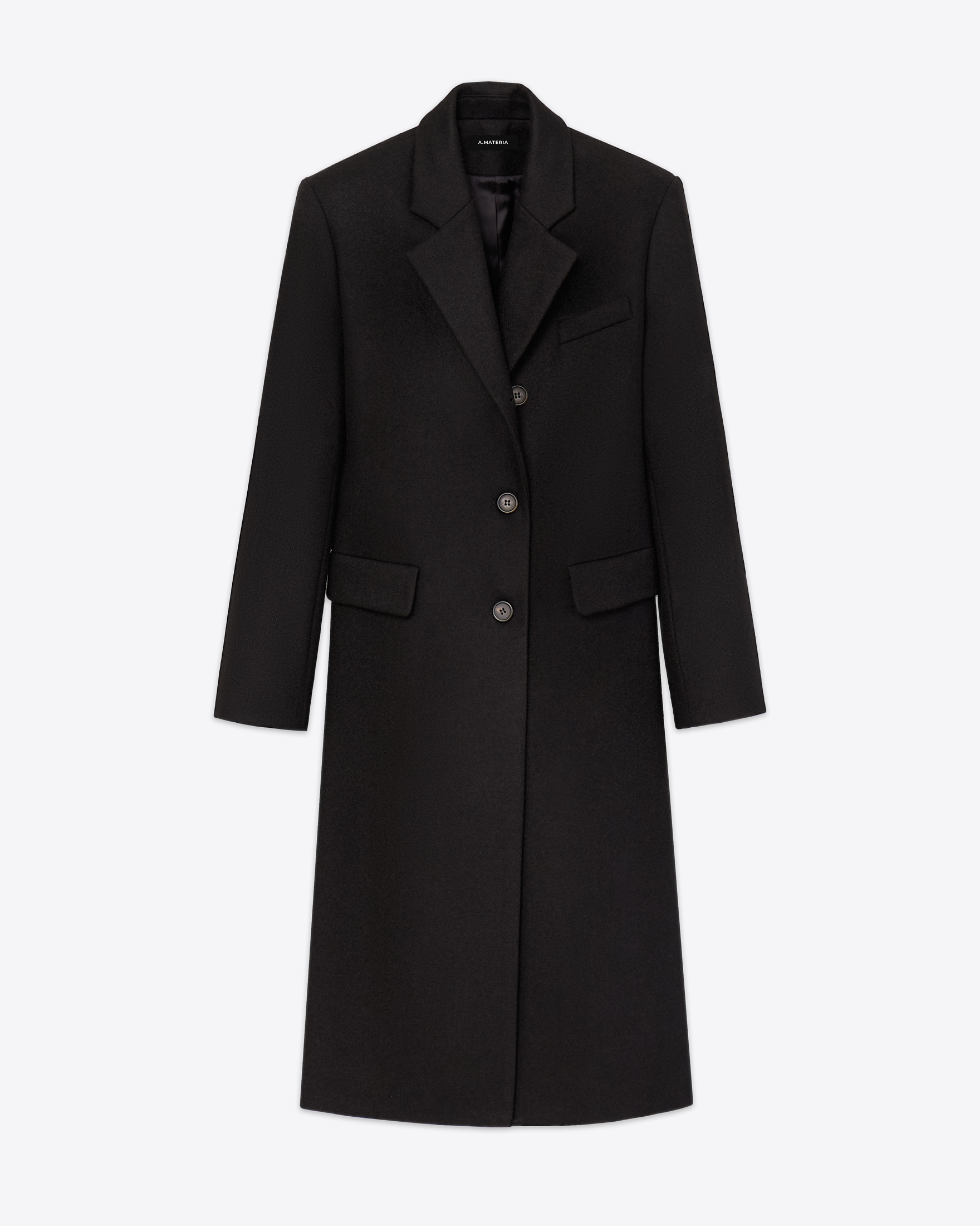 Black single-breasted coat